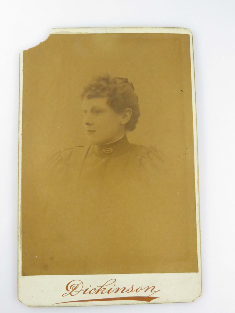 Antique UK Cabinet Card by Dickinson of Pretty Woman Lots of Tanning to the Imag