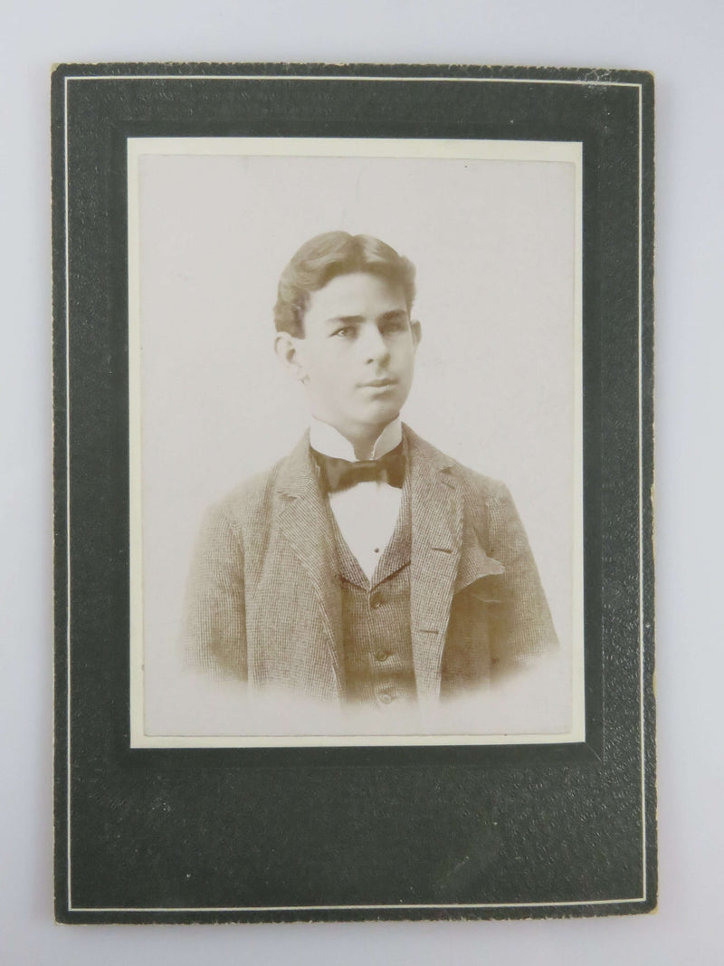 George Seinis (Seinus) Antique Cabinet Card Handsome Young Working Man Bow Tie