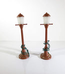 Lot of 2 Vintage Model Railway Lamppost Street Lights Brown Plastic 4 1/4" High - Just Stuff I Sell