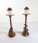 Lot of 2 Vintage Model Railway Lamppost Street Lights Brown Plastic 4 1/4" High - Just Stuff I Sell