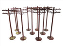 Grouping of 11 Plasticville 1000 Railroad Telephone Poles Brown Circa 1950's — front view