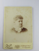 Unnamed Sitter Woman Short Curly Hair Wilcox Chicago IL Antique Photograph product image for Just Stuff I Sell, clear front view, neutral background, original listing photo, optimized descriptive alt text, centered composition variant 3