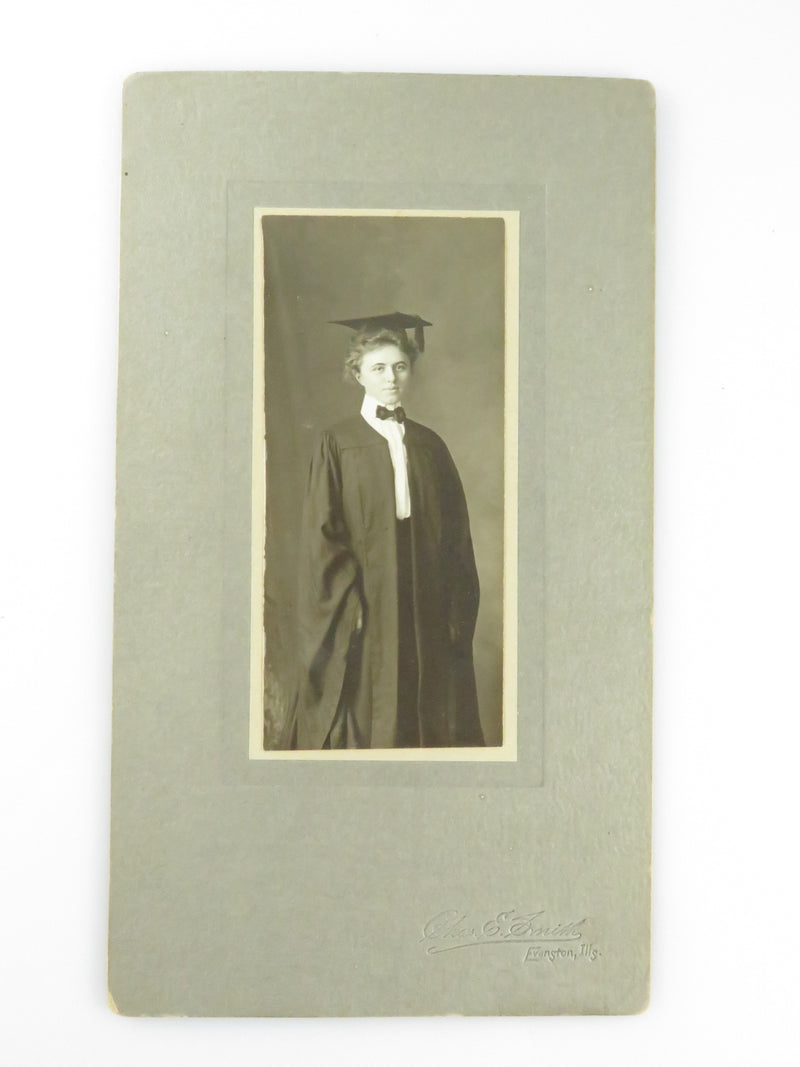 Unnamed Sitter Graduation Girl Cap, Gown, Bow Tie, Charles E Smith Evanston Anti