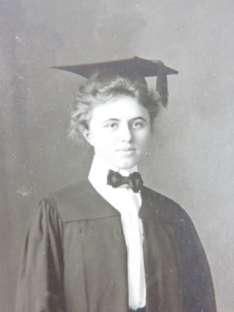 Unnamed Sitter Graduation Girl Cap, Gown, Bow Tie, Charles E Smith Evanston Anti