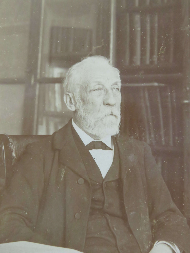 Author Robert Parr Whitfield Paleontologist in Library Autographed Antique Photo