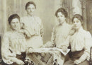 Unnamed Sitters Four Woman At a Table Karl Dreyer Kiel Germany Antique Photograp product image for Just Stuff I Sell, clear front view, neutral background, original listing photo, optimized descriptive alt text, centered composition variant 2
