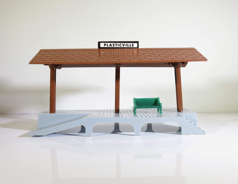 1950's Plasticville USA No 1200 Train Station Platform Brown Gray Fine Condition - Just Stuff I Sell