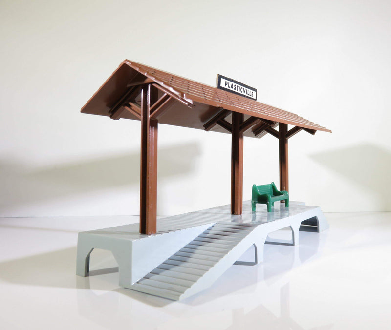 1950's Plasticville USA No 1200 Train Station Platform Brown Gray Fine Condition - Just Stuff I Sell