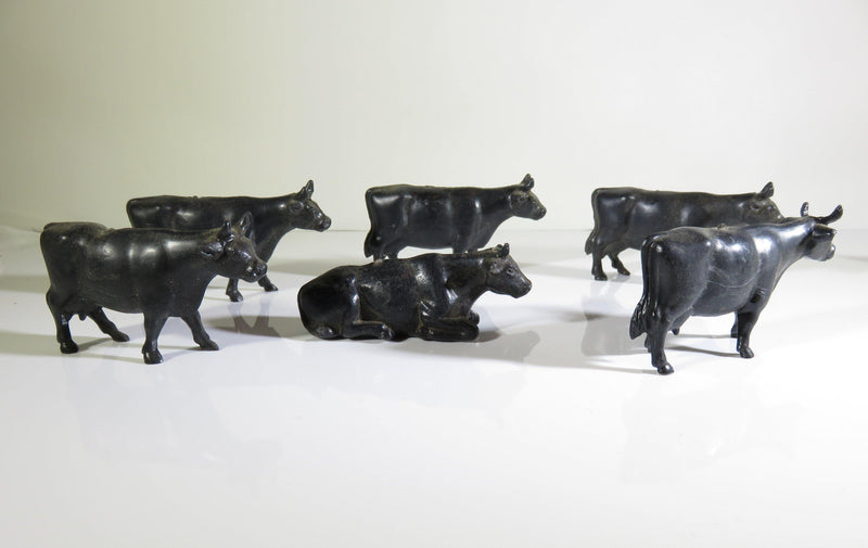 Plasticville USA Loading Pen 1623 Cow Lot  of 6 Black Plasticville Cows - NO PEN - Just Stuff I Sell