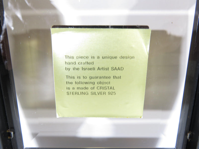 Tower of David 3D Sterling Silver Crystal Plaque Artisan Made SAAD in Israel - Just Stuff I Sell