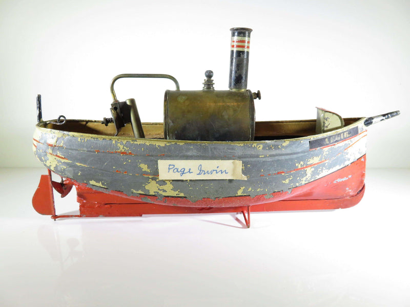 Antique Germany Model 128B Ernst Plank Metal Live Steamboat Circa 1915 - Just Stuff I Sell
