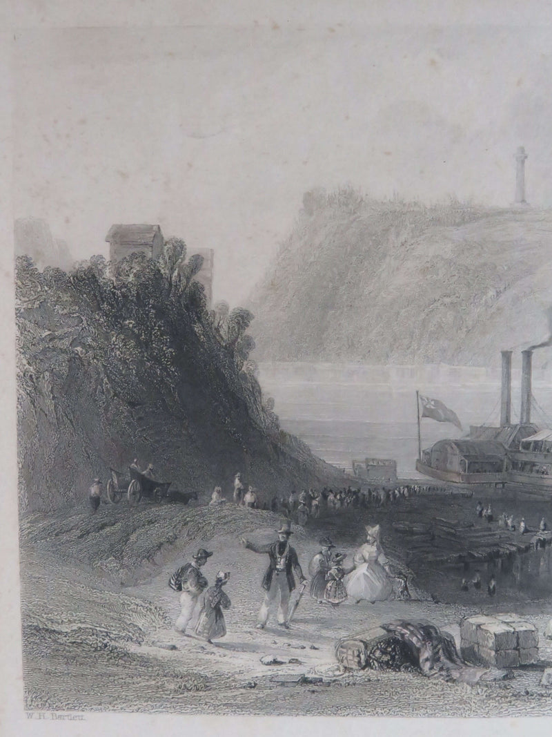 Brock's Monument From The American Side 1839 Engraving 7 1/8" x 4 3/4"