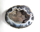Gorgeous Black & White Agate Geode Half Druzy Crystal Cluster 2 3/4" x 2 1/2" - Just Stuff I Sell