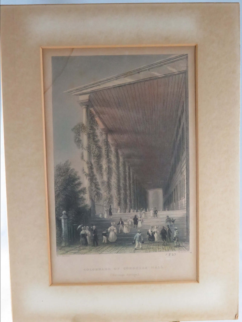 Colonnade of Congress Hall Saratoga Springs W.H. Bartlet H Griffiths Colored 