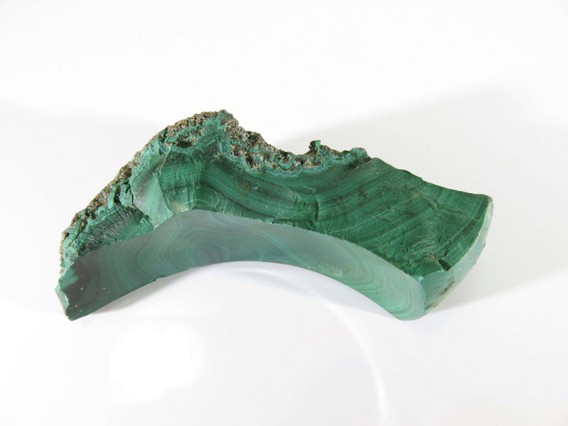 3 3/8" Long Polished Natural Malachite Slice Rock Formation 137.1 Grams - Just Stuff I Sell