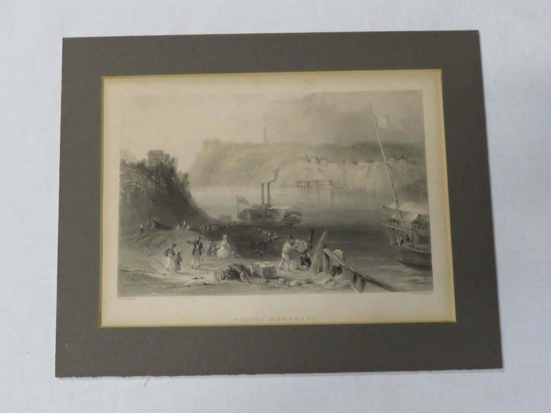 Brock's Monument From The American Side 1839 Engraving 7 1/8" x 4 3/4"