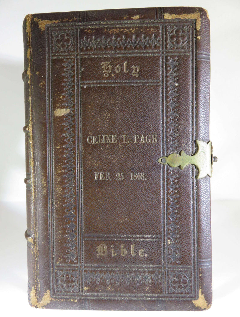 1867 The Holy Bible Old & New Testaments Clasped J B Lippincott & Co - Just Stuff I Sell