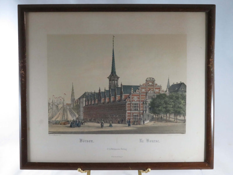 Borsen | La Bourse Heinrich Hansen Color Lithograph I W Tegner & Kittendorff