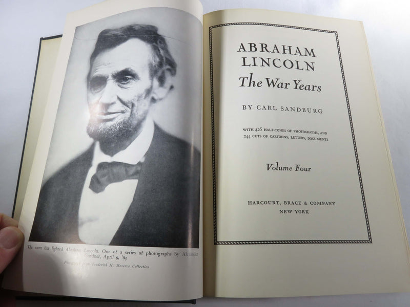 1939 Abraham Lincoln The War Years 4 Volume Set Carl Sandburg Harcourt Brace & Co
