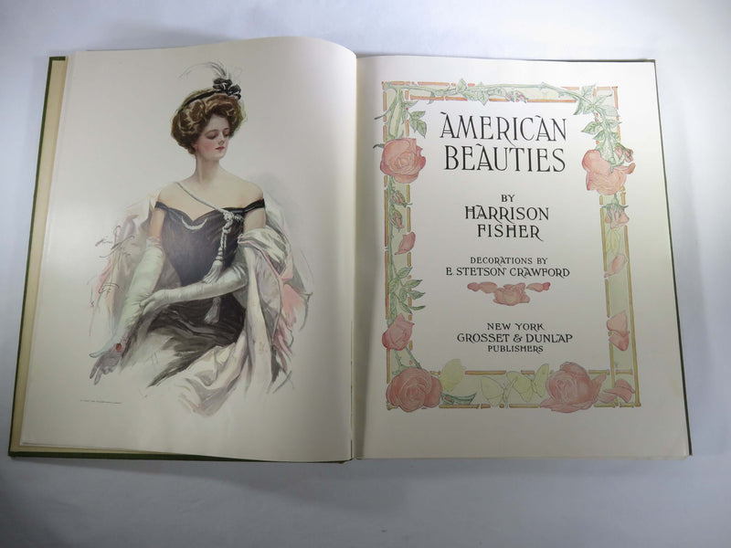 1909 Harrison Fisher's American Beauties 1st Edition E. Stetson Crawford, Grosset & Dunlap