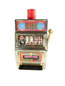 Vintage WACO Deluxe Casino King Novelty "Jackpot" Slot Machine Bank Mod. 6930 With Box & Instructions