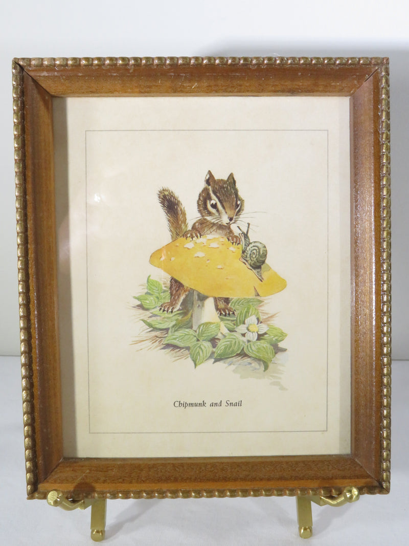 Set of 4 Animal Whimsey Framed Lithograph Prints c1960 by Maurice Day