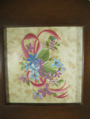 Retro Set of Round Frames with Matching Flower Displays under Glass 8" Across product image for Just Stuff I Sell, clear front view, neutral background, original listing photo, optimized descriptive alt text, centered composition variant 3