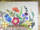 Mid Century Floral Embroidery Stitched Needlepoint Art Gilt Frame Unsigned 10.5" product image for Just Stuff I Sell, clear front view, neutral background, original listing photo, optimized descriptive alt text, centered composition variant 4