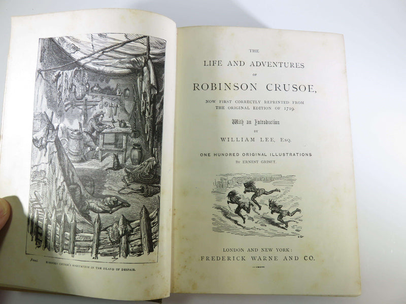 1880 The Life and Adventures of Robinson Crusoe Illustrated Frederick Warne & Co - Just Stuff I Sell