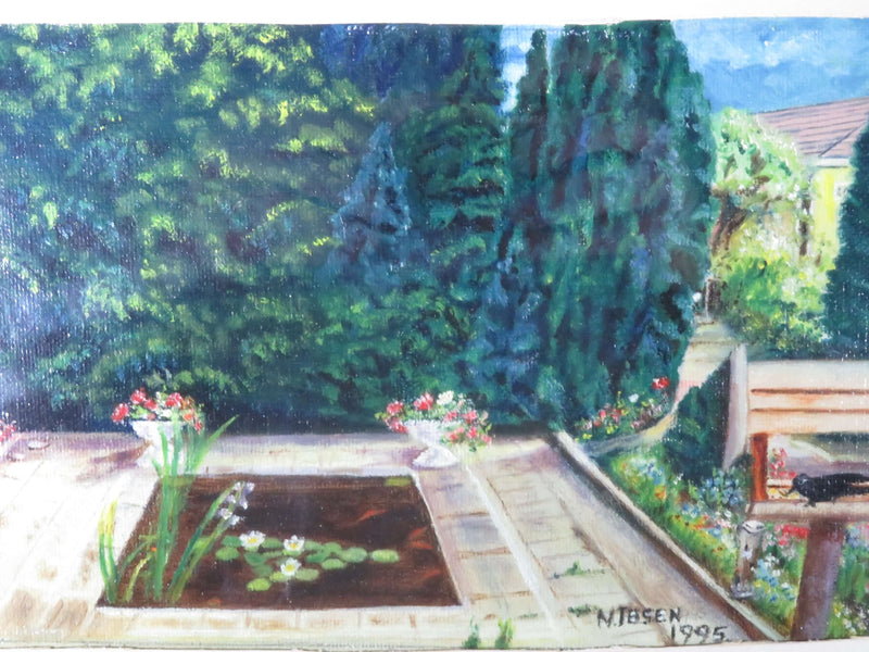 Ian's Garden at Farncombe Godalming Surrey England Oil on Canvas June 1995 Nell