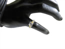 Vintage Mid Century Style Sterling Solitaire with Accents Paste Ring Size 7.75 — Sterling Silver, Silver — front view