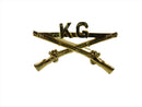 Vintage Kentish Guard Infantry Insignia Badge Pinback K G Crossed Rifle Pin — front view
