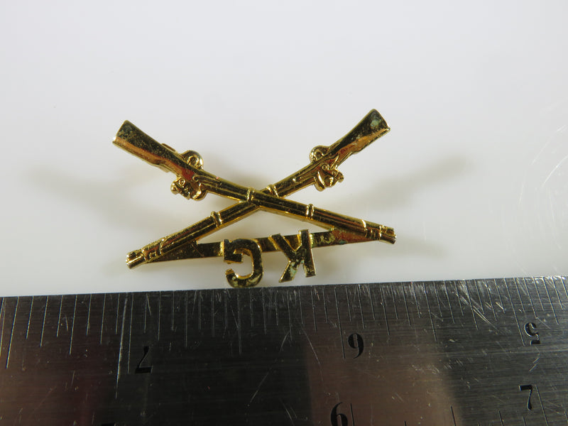 Vintage Kentish Guard Infantry Insignia Badge Pinback K G Crossed Rifle Pin