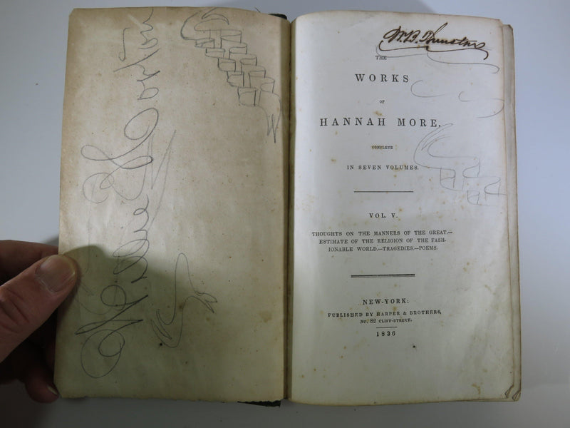 The Complete Works of Hannah More Vol. V 1836 Harper & Brothers Cliff Street - Just Stuff I Sell