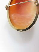 14K Gold Carved Shell Portrait Cameo Mid Century Right Facing Pendant Brooch product image for Just Stuff I Sell, clear front view, neutral background, original listing photo, optimized descriptive alt text, centered composition variant 7