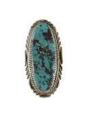 Huge Beautiful Vintage Navajo Silver Turquoise Finger Ring Begay Sz 7 Sterling
