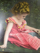 No. 135 A Divided Repast  Child & Chicken Chromolithograph 1901 M L & Co NY - Just Stuff I Sell