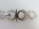 Vintage Modernist Sterling Silver Circle and Post Style Toggle Bracelet 7 1/2" A product image for Just Stuff I Sell, clear front view, neutral background, original listing photo, optimized descriptive alt text, centered composition variant 6
