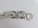 Vintage Modernist Sterling Silver Circle and Post Style Toggle Bracelet 7 1/2" A product image for Just Stuff I Sell, clear front view, neutral background, original listing photo, optimized descriptive alt text, centered composition variant 9