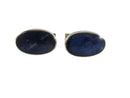 Lapis Lazuli Inlaid Whale Back TS-102 Cufflink Set Southwestern Taxco 925 Silver