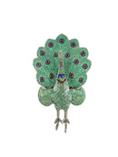 Vintage Sterling Green Enamel Peacock Red Blue Circles & Articulated Body — Jewelry & Watches:Vintage & Antique Jewelry:Fine: