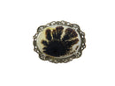 Vintage Polished Moss Agate Pierced Sterling Silver Brooch — Jewelry & Watches:Vintage & Antique Jewelry:Fine:Retro, Vintage