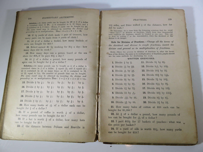 Indiana Educational Series 1894 Elementary Arithmetic Indiana School Book Co - Just Stuff I Sell
