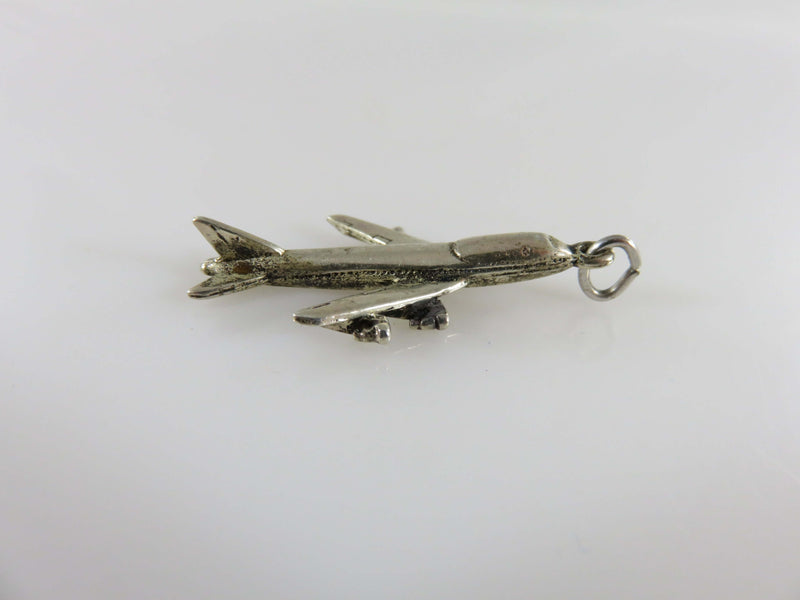 3D Sterling Silver 747 Passenger Airliner Sterling Silver Charm Pendant