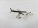 3D Sterling Silver Passenger Jet Airliner Sterling Charm Pendant Moving Wheels product image for Just Stuff I Sell, clear front view, neutral background, original listing photo, optimized descriptive alt text, centered composition variant 3