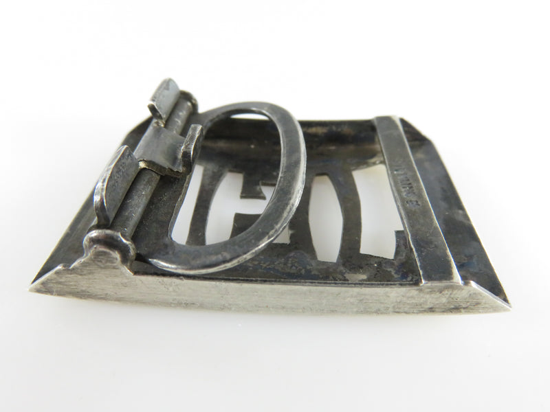 Old Vanity JGL Initials Belt Buckle Multi Grip Slide Buckle Sterling Patent Applied For