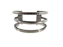 Artisan Sterling Silver Banded Cuff Bracelet by MYHAL Cuff 6.25" Wrist As Pictured — Sterling Silver, Silver — front view