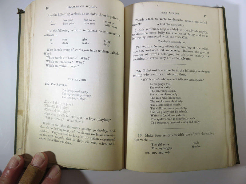 1893 Intermediate Lessons in English Grammar Indiana State Series School Book - Just Stuff I Sell