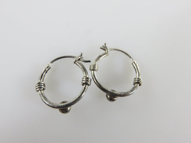 Vintage Delicate 10mm Sterling Silver Hoop Earrings
