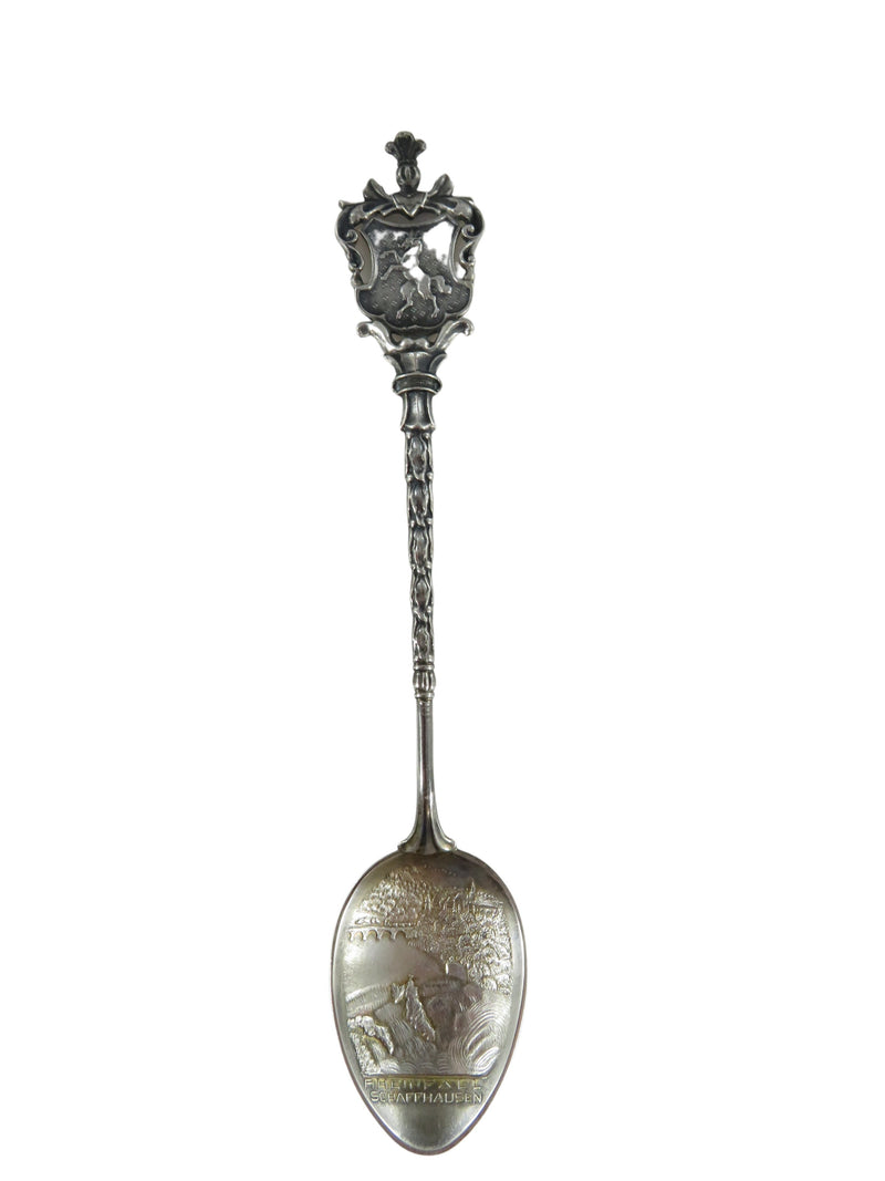 Vintage 800 Silver Switzerland Rheinfall Schaffausen Collector Spoon Rare